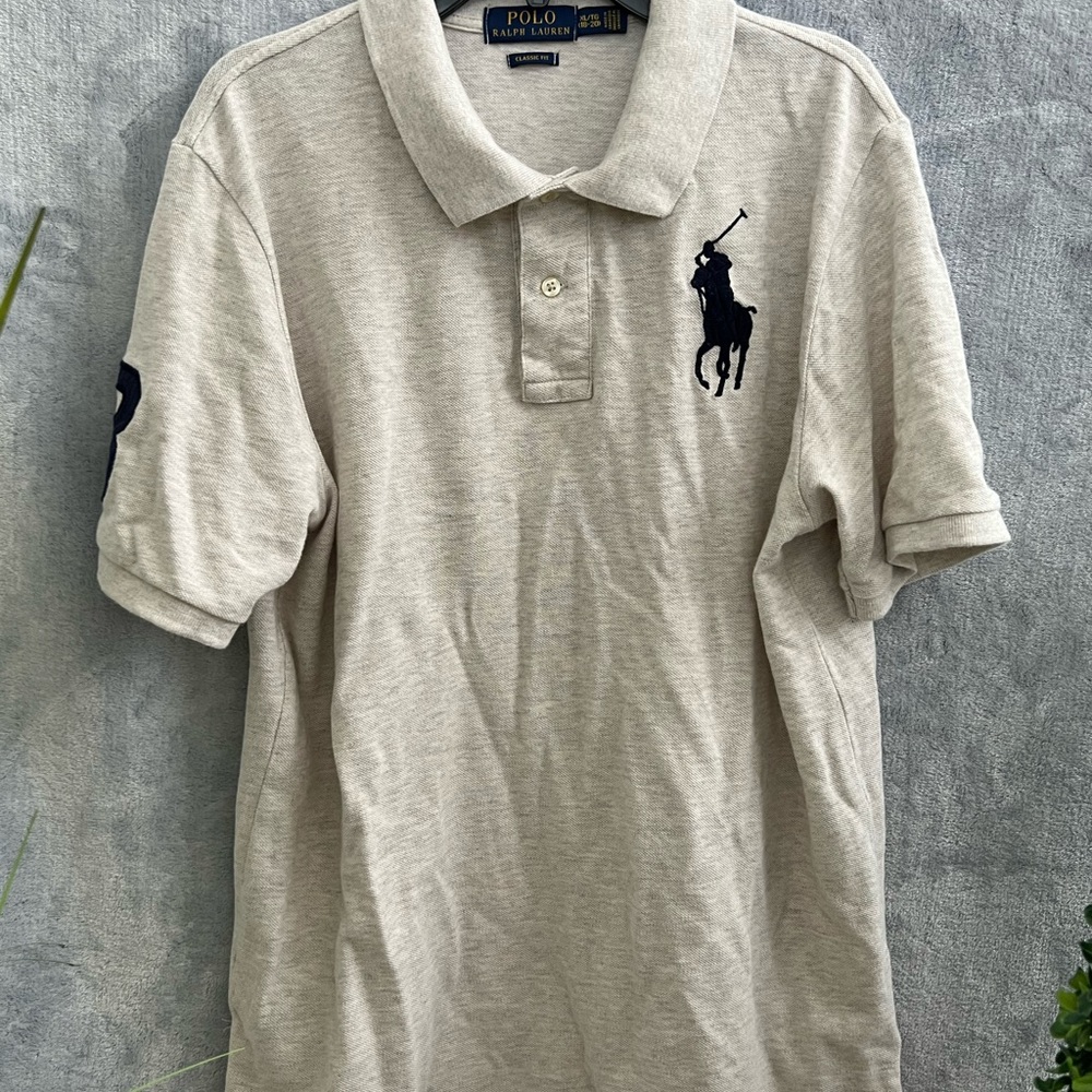 Ralph Lauren polo shirt light cream color somewhat greyish size XL/TG 18-20 boys